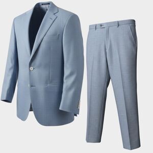SUITSUPPLY VBC 21Micron ITALIAN Wool Mens 2 Piece Suit Jacket 46S Pant 38Wx27L